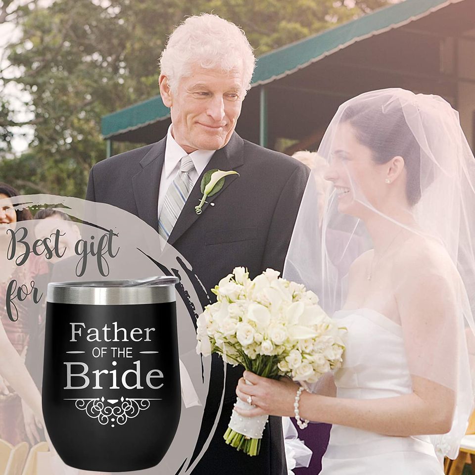 Father of the Bride Wine Tumbler Gifts from Bride Groom Daughter Son
