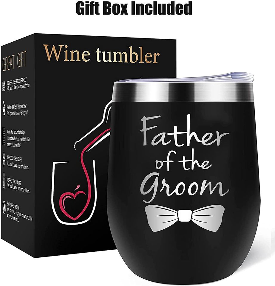 Father of the Groom Gift Wine Tumbler from Bride Groom
