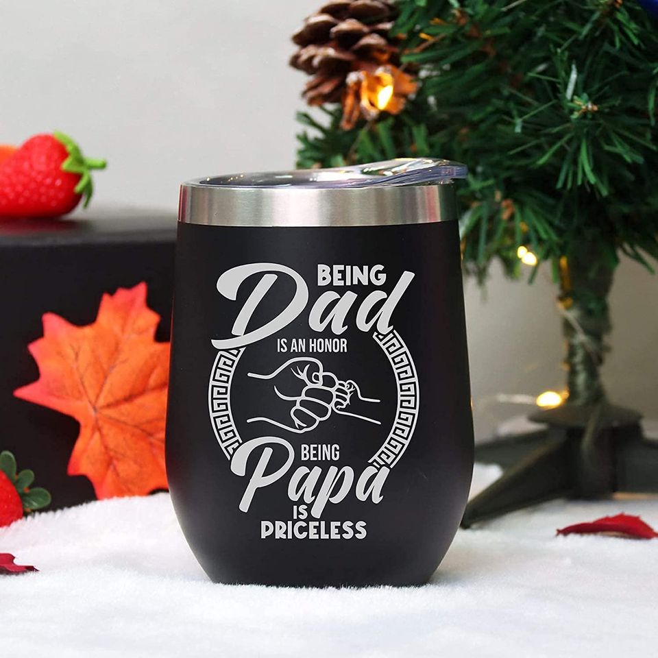 To My Dad Gifts Wine Tumbler, Father’s day Birthday Gifts for Dad from Daughter