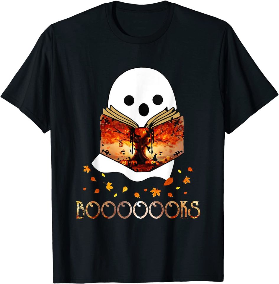 Boo Read Books Library Booooks Ghost Halloween T-Shirt