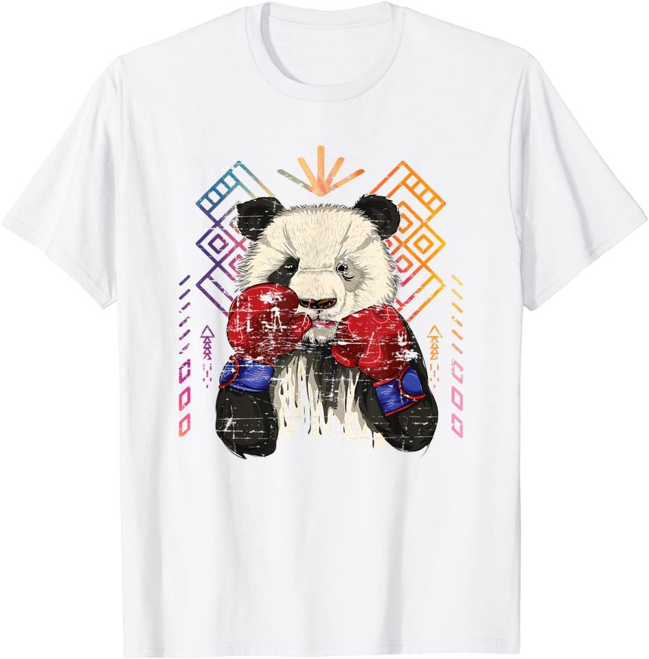 Martial Arts Boxing Panda Bear Animal Pastel Goth T-Shirt