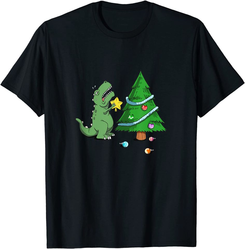 Struggle Is Real Dinosaur Christmas Tree Star T-Shirt