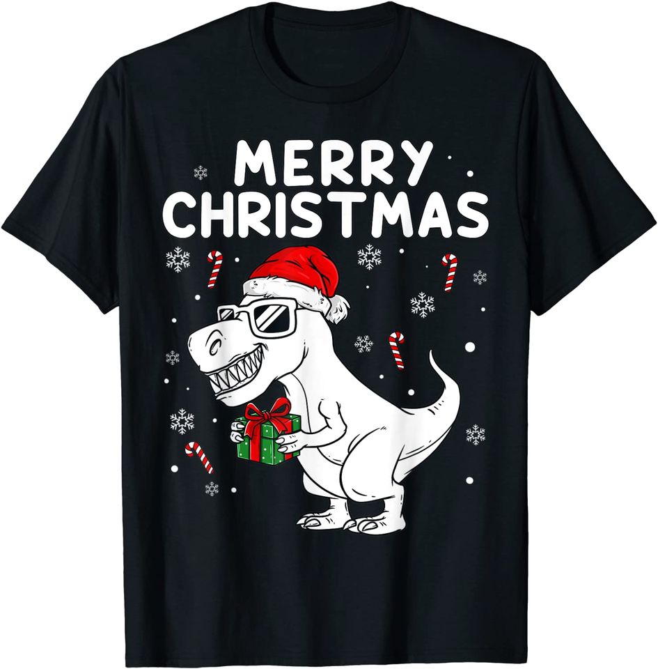 Merry Christmas T Rex Dinosaur Family Xmas T-Shirt