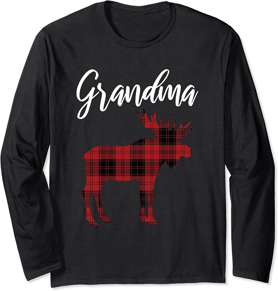 Grandma Moose XMas Matching Family Christmas Pajamas PJs Long Sleeve