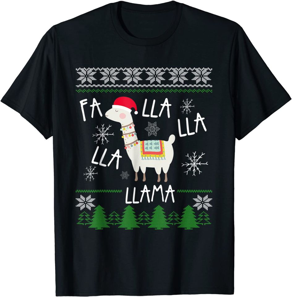 Ugly Christmas Sweater Llama Holiday T-Shirt