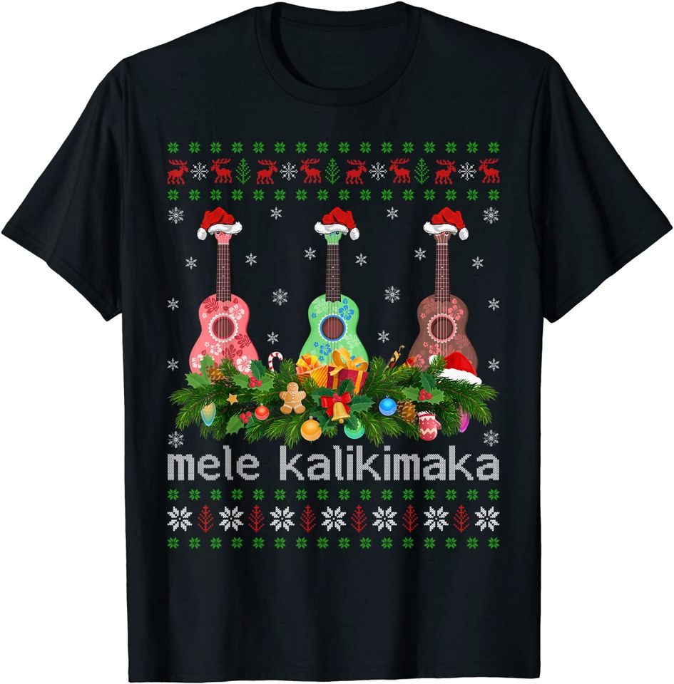 Mele Kalikimaka Ukulele Guitar T-Shirt