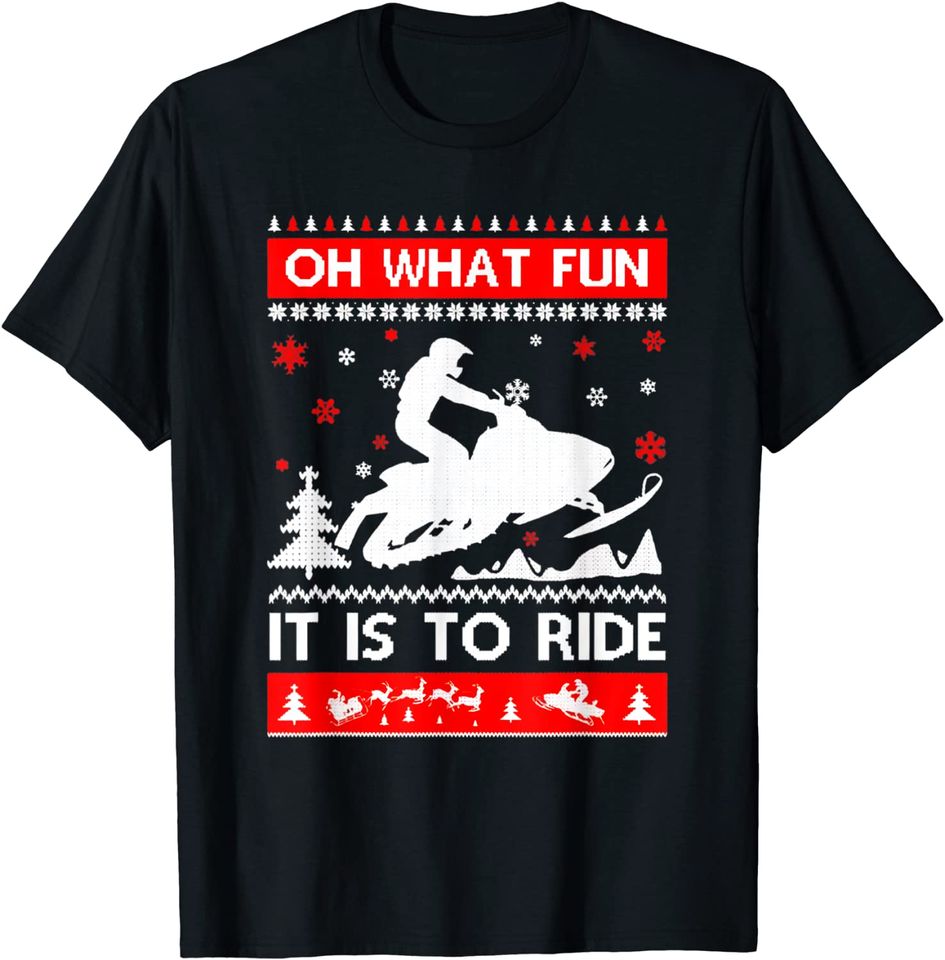 Oh What Fun It Is To Ride Christmas Motorcycle Christmas T-Shirt