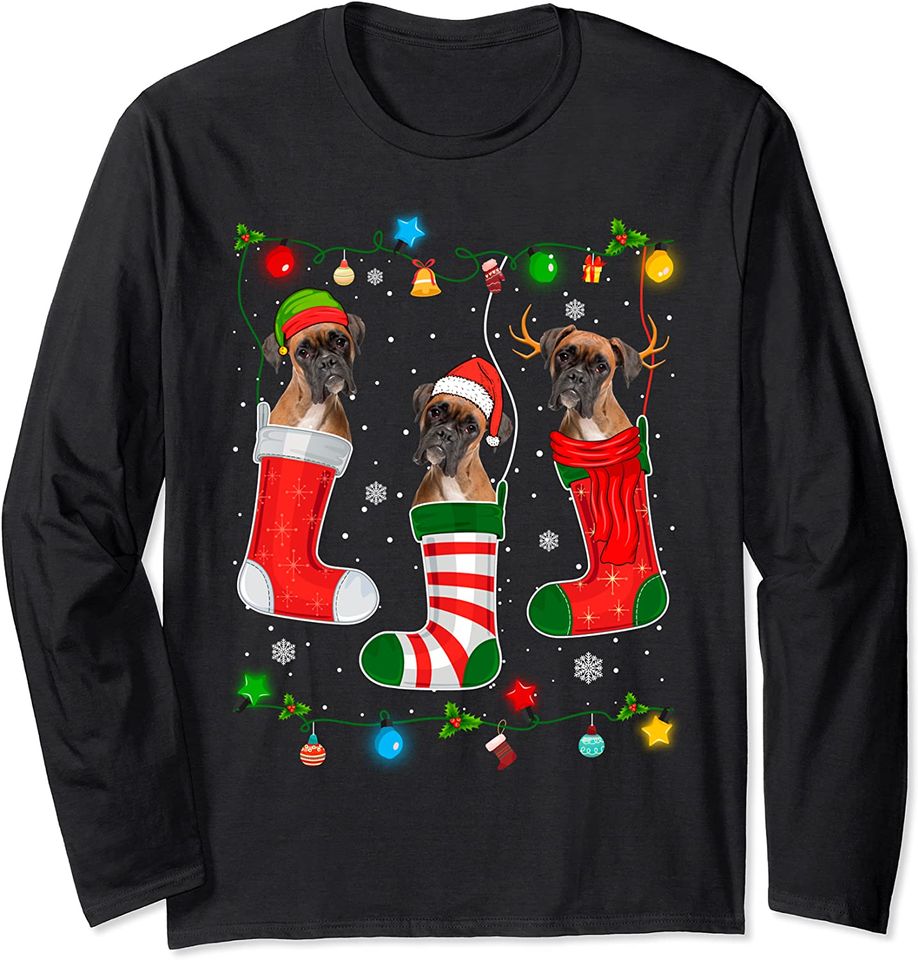 Boxer Dog Lovers Christmas Long Sleeve