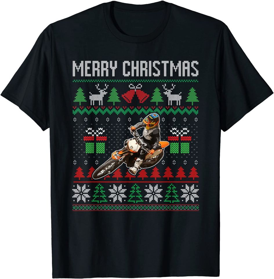 Ugly Merry Christmas Dirt Bike Santa Xmas T-Shirt