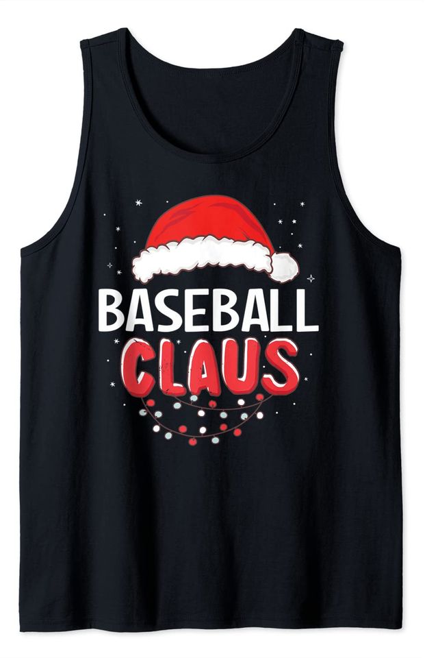 Baseball Santa Claus Christmas Matching Tank Top