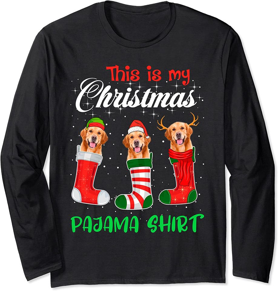 This Is My Christmas Pajama Golden Retriever Dog Puppy Lover Long Sleeve