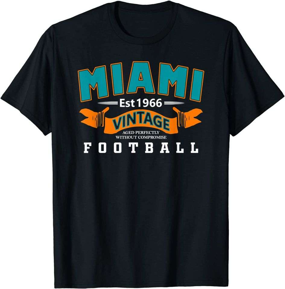 Vintage Miami City Football - Retro Est 1966 Varsity T-Shirt