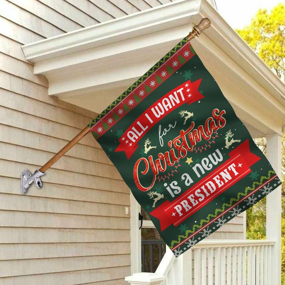 UrVog All I-Want for Christmas is A New President Outdoor House Flag