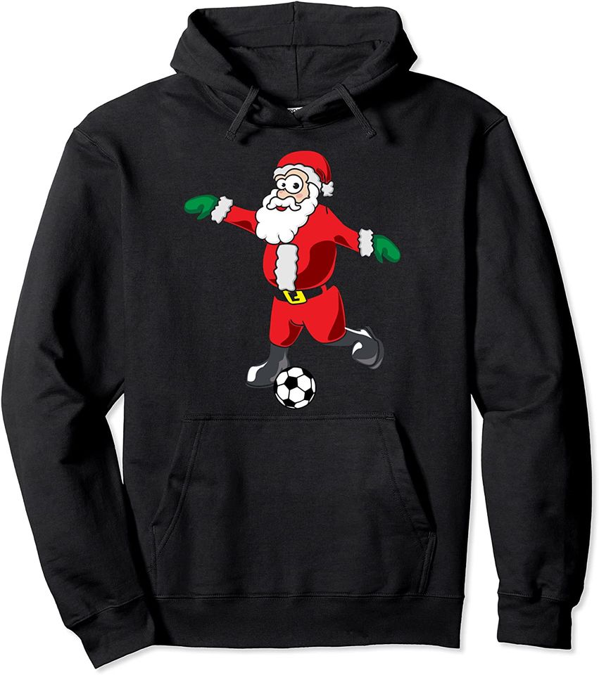 Soccer Santa Christmas Soccer Player Santa Pullover Hoodie