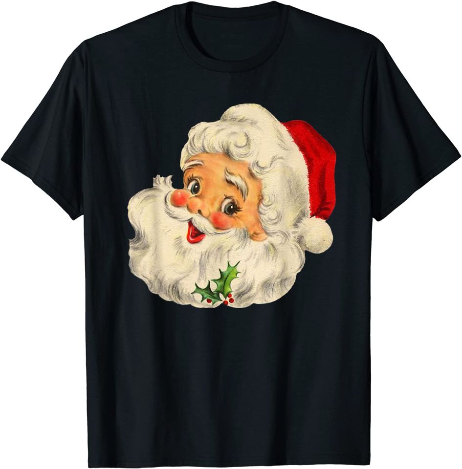 Cool Vintage Christmas Santa Claus Face T-Shirt