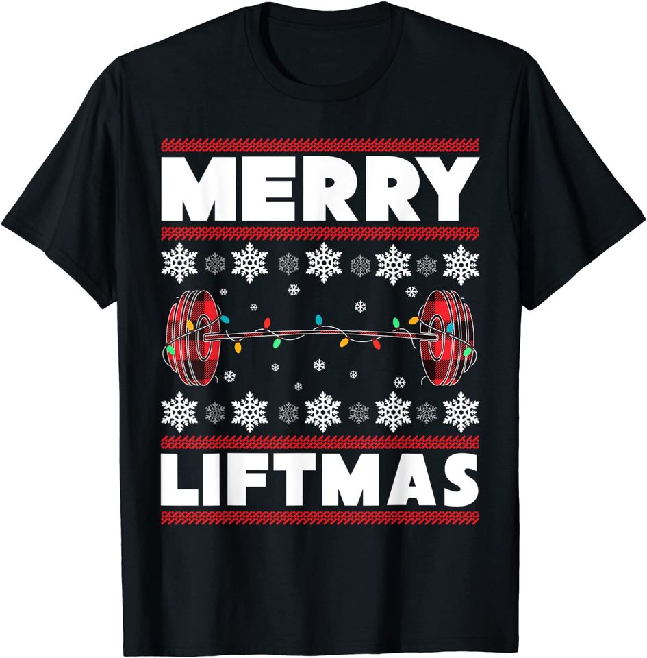 Merry Liftmas Funny Christmas Gym Workout Fitness Gift T-Shirt