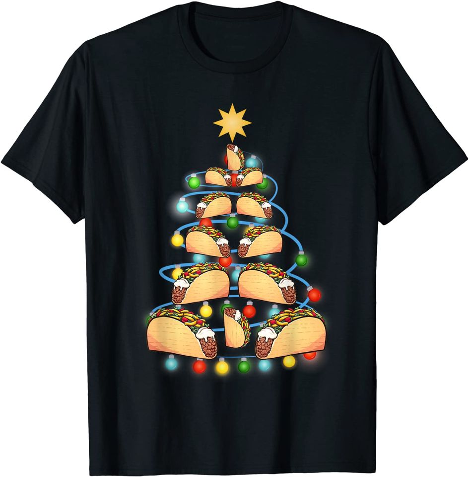 Santa Taco Christmas Tree Lights-Taco Christmas T-Shirt
