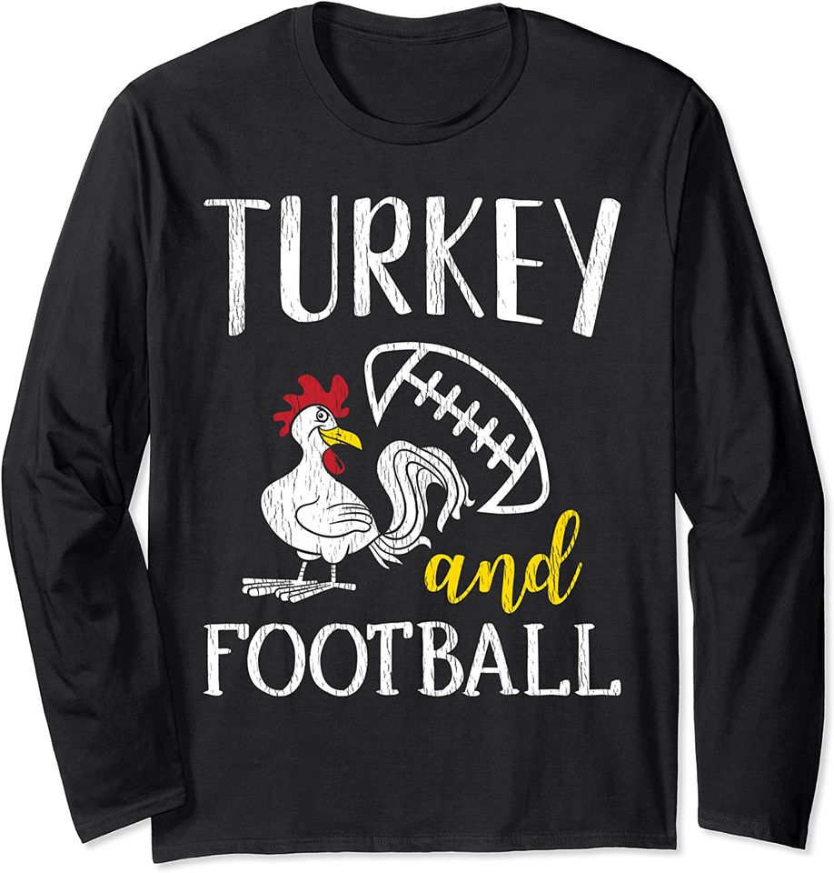 Turkey Football Thanksgiving Family Matching Football Fan Long Sleeve