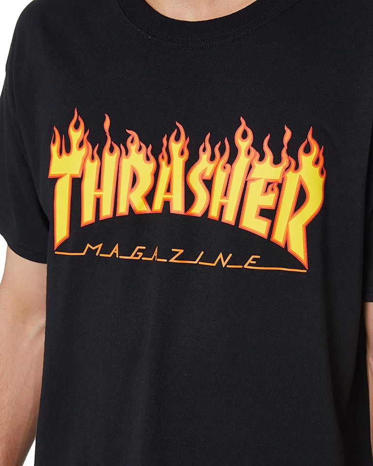 Black and yellow T shirts Thrasher