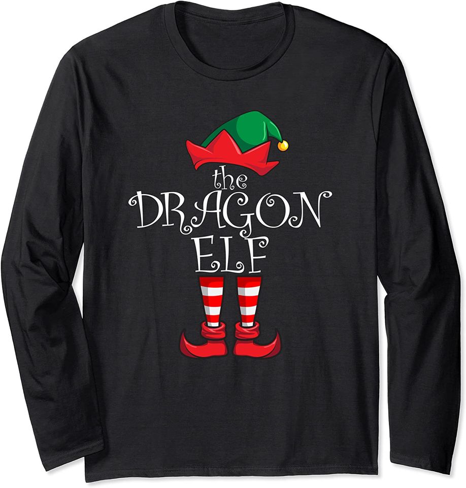 Dragon Elf Matching Family Christmas Party Pajama Dragon Elf Long Sleeve
