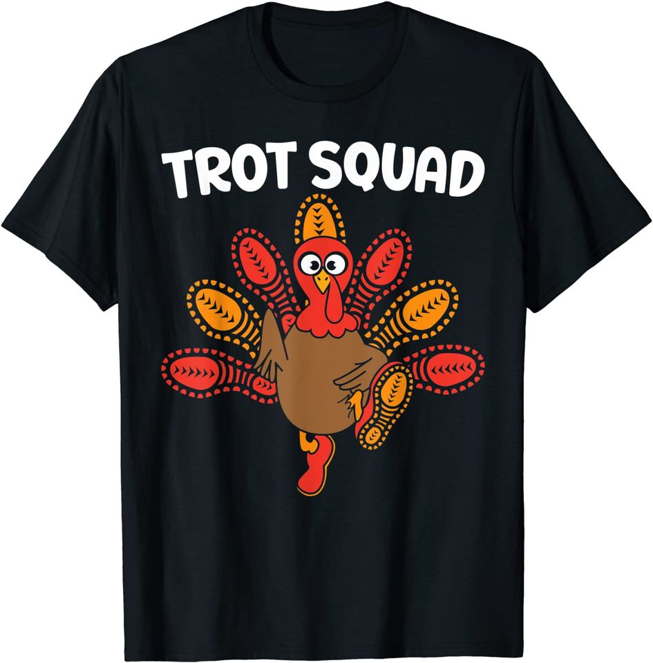 Trot Squad Turkey Funny Thanksgiving Running Costume T-Shirt