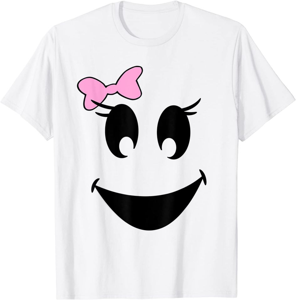 Cute Girl Ghost With Bow Ghoul Face T Shirt
