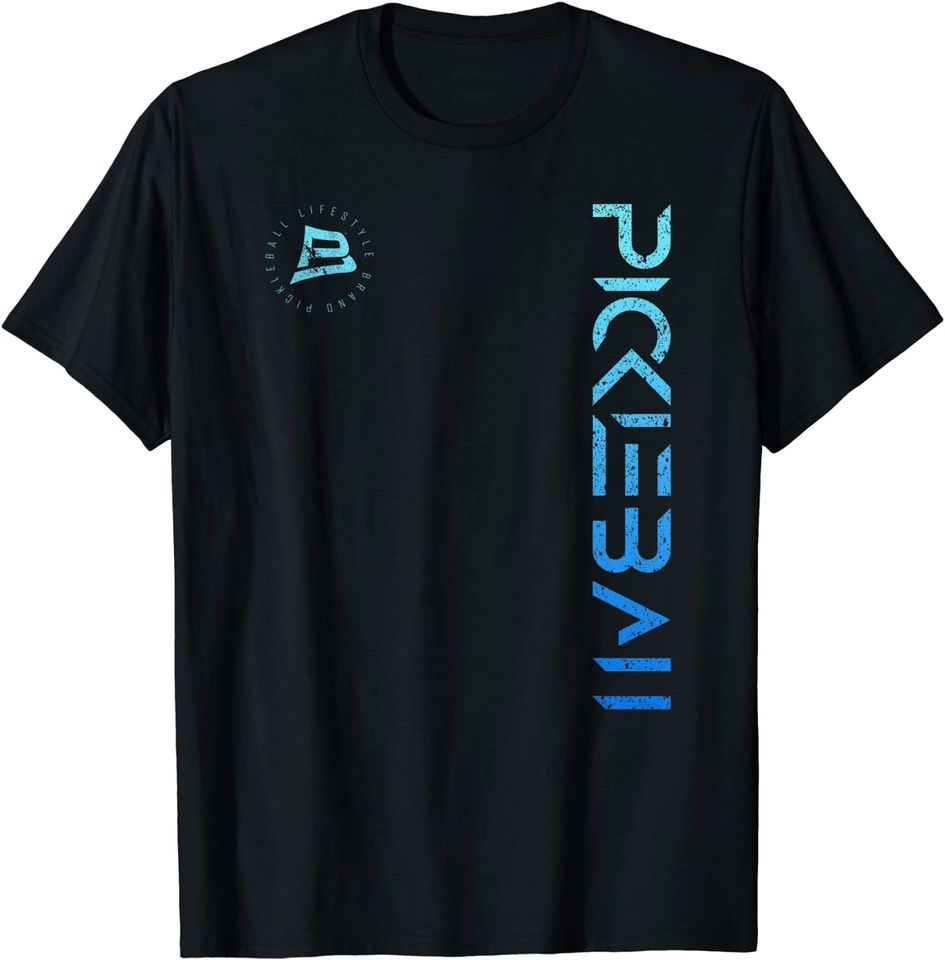 Pickleball T-shirt Distressed Blue Gradient Casual