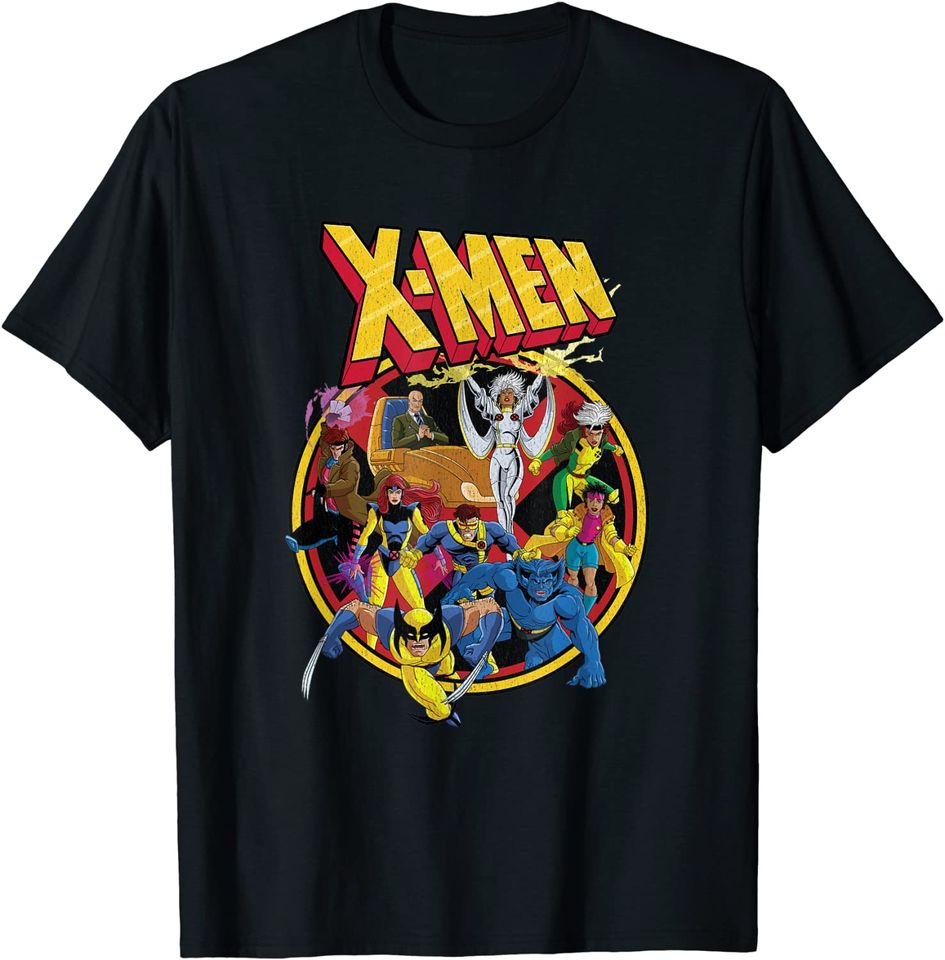 Cartoon T-Shirt Marvel X-Men Animated Series Retro 90s