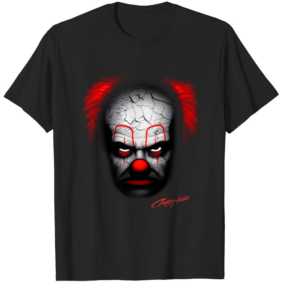 Evil Clown Scary Black T-Shirt