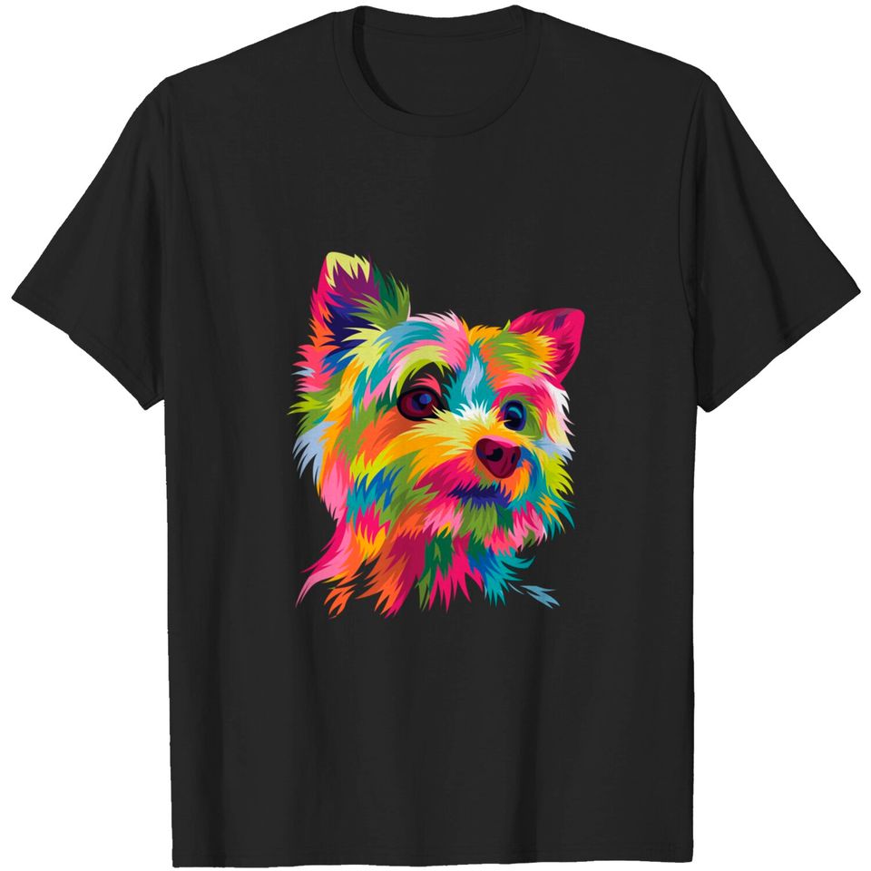 Funny Dog Yorkie Pop Art T Shirt