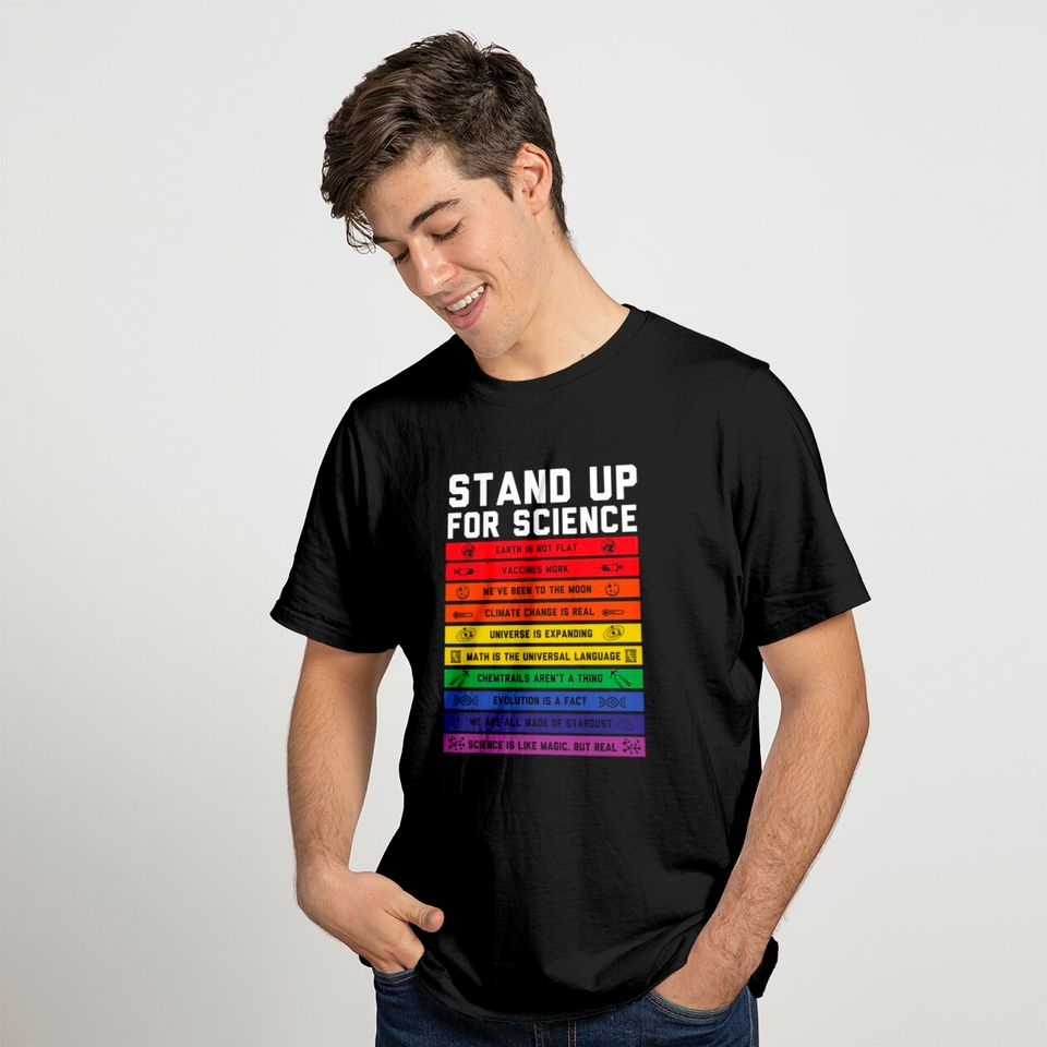 Stand Up For Science Flat Earth Conspiracy T-Shirt