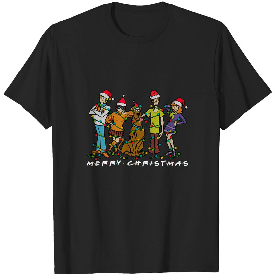 Scooby Doo Friends Lights Santa Hat Merry Christmas T Shirt