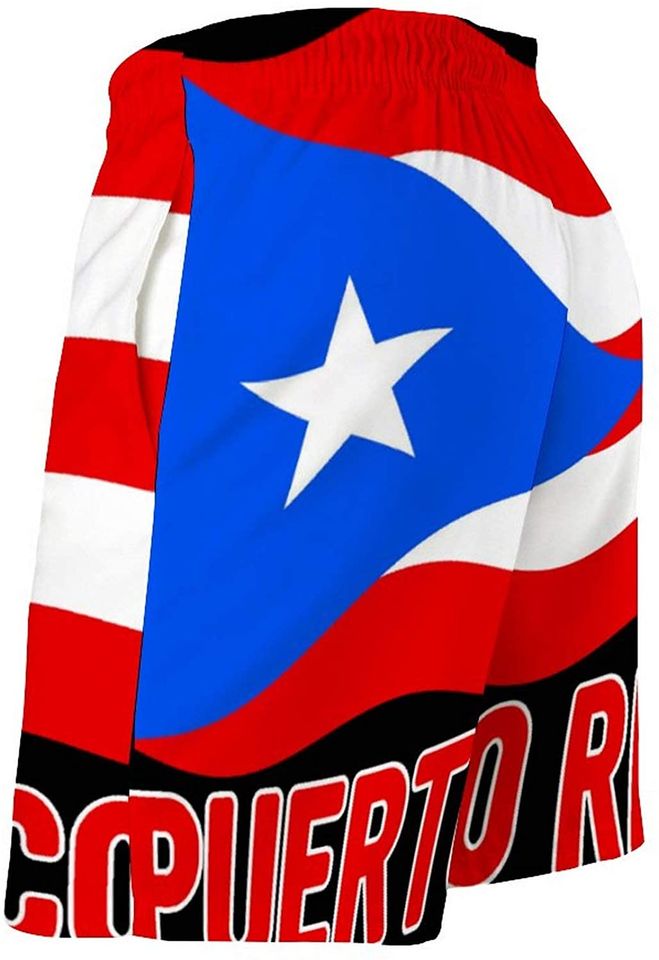 Puerto Rico Flag Puerto Rican Mens Swim Trunks Quick Dry Summer Beach Board Shorts