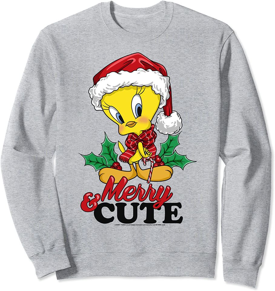 Tweety Bird Sweatshirt Looney Tunes Christmas Tweety Bird Merry & Cute