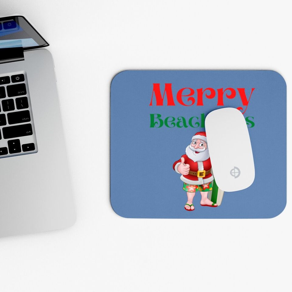 Merry Beachmas Surfing At The Beach Classic Mouse Pads