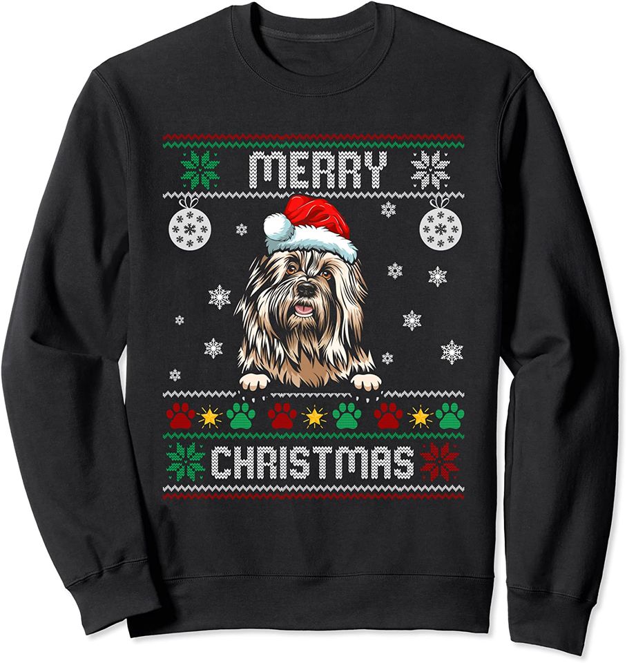 Ugly Merry Christmas Old English Sheepdog Dog Xmas Dog Lover Sweatshirt