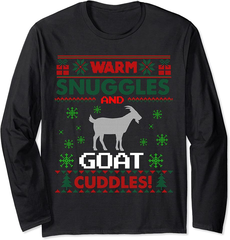 Merry Goatmas Christmas | Goat Lovers Ugly Christmas Sweater Long Sleeve