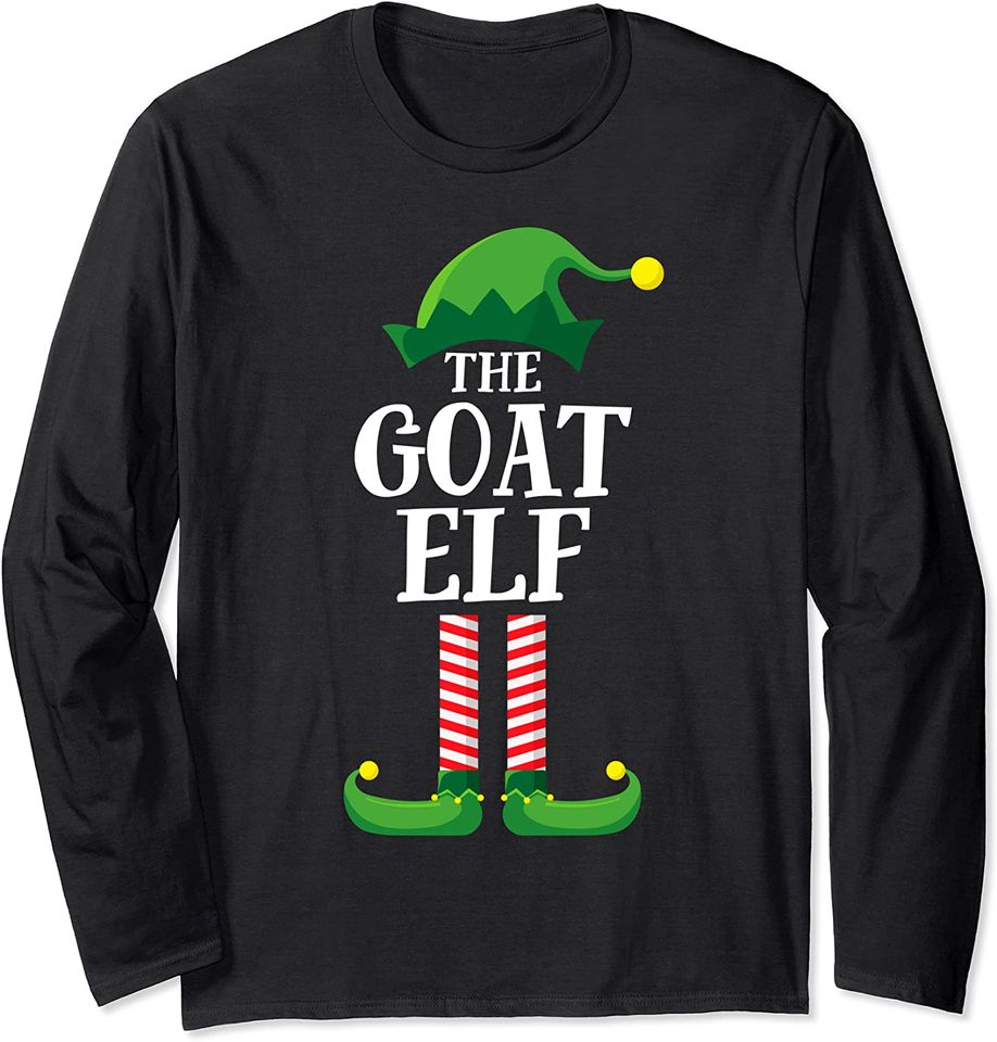 Goat Elf Matching Family Group Christmas Party Pajama Long Sleeve