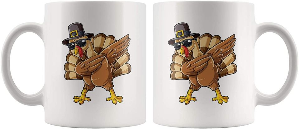 Thanksgiving Day - Dabbing Turkey Thanksgiving Day Pilgrim Coffee Mug