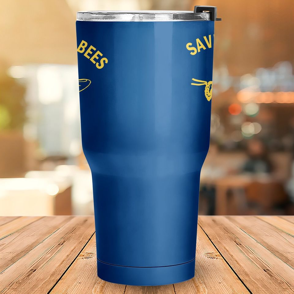 Save The Bees Tumbler 30 Oz Vintage Retro Graphic Yellow Casual Tumblers 30 oz Tops