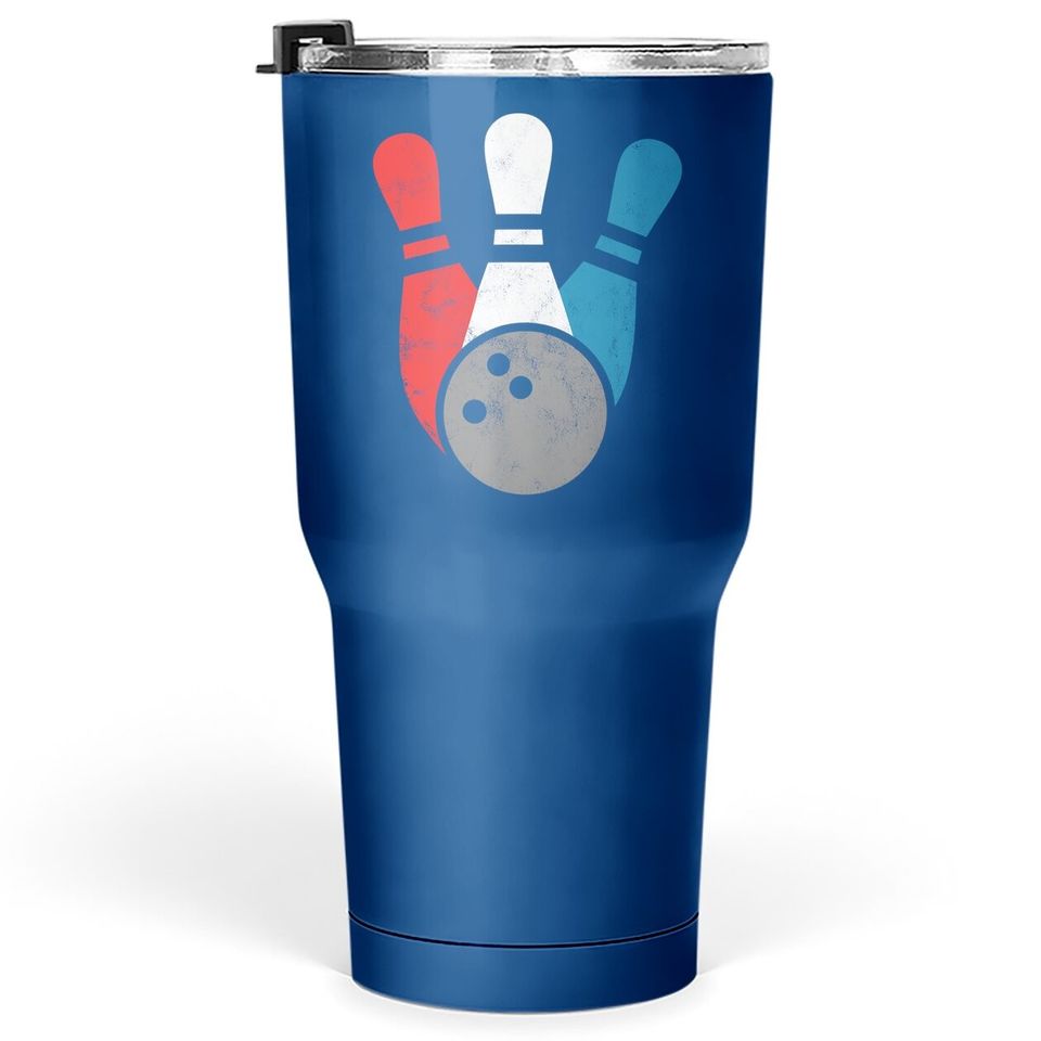 Distressed Bowling Tumbler 30 Oz For | Bowling Pins And Ball