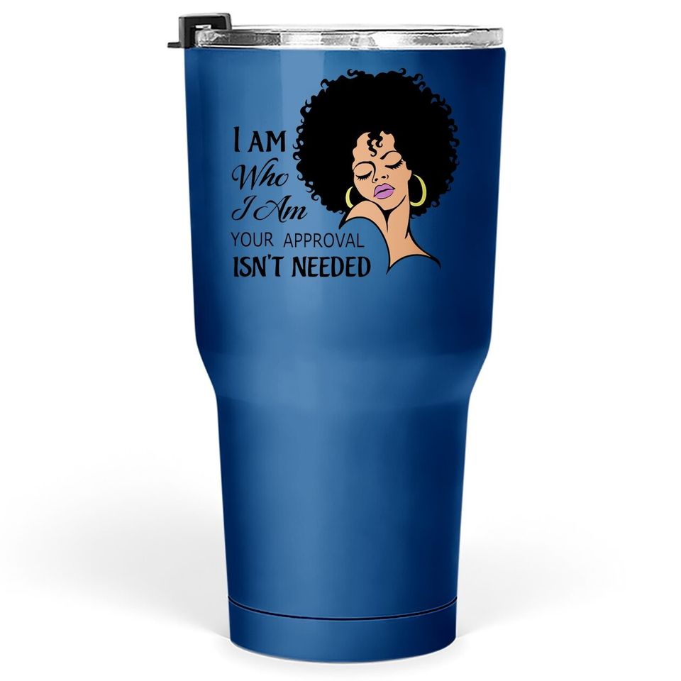 Black Queen Lady Curly Natural Afro African American Ladies Tumbler 30 Oz