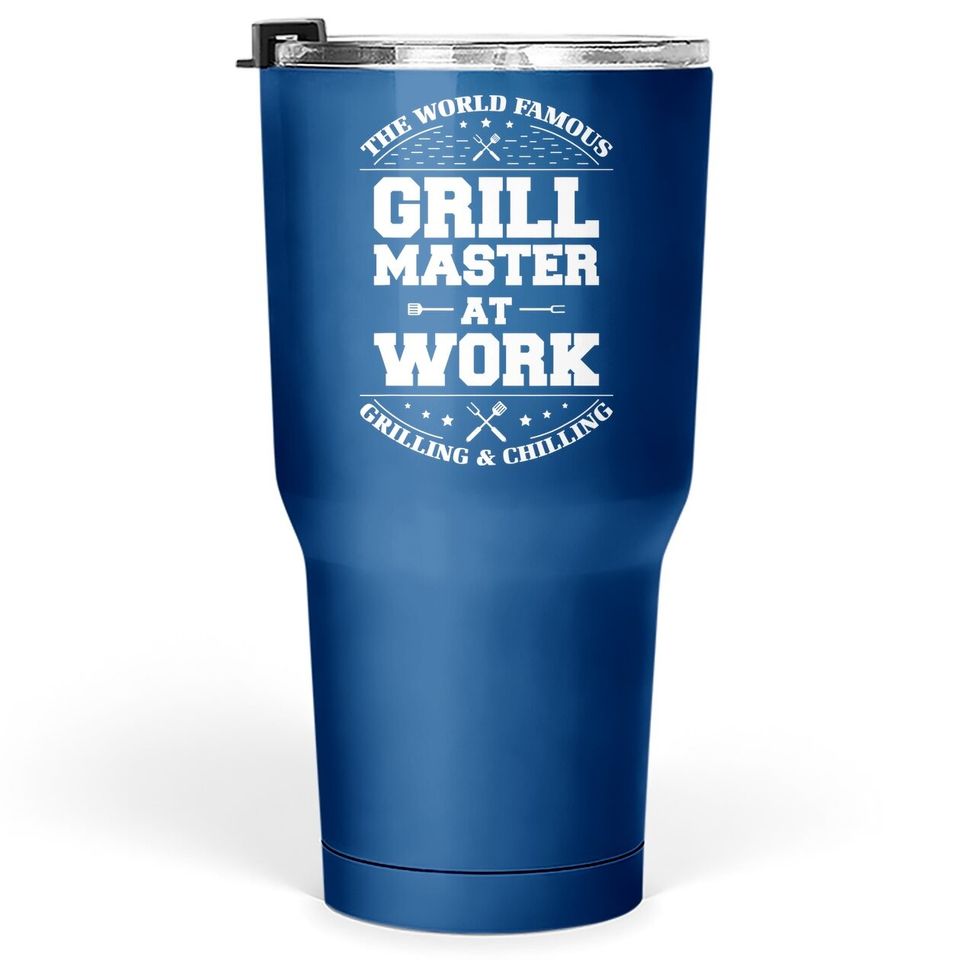 Grill Master At Work Grilling And Chilling Bbq Chef Barbecue Tumbler 30 Oz