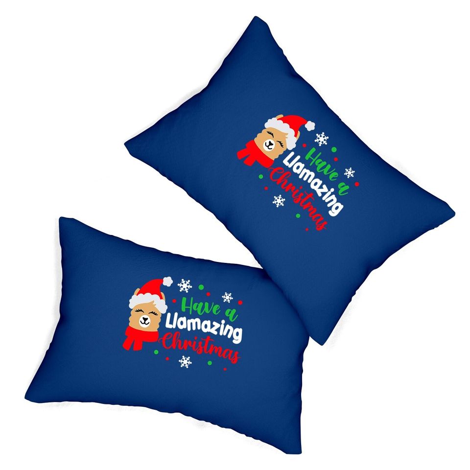 Have A Llamazing Christmas Santa Hat Pillows