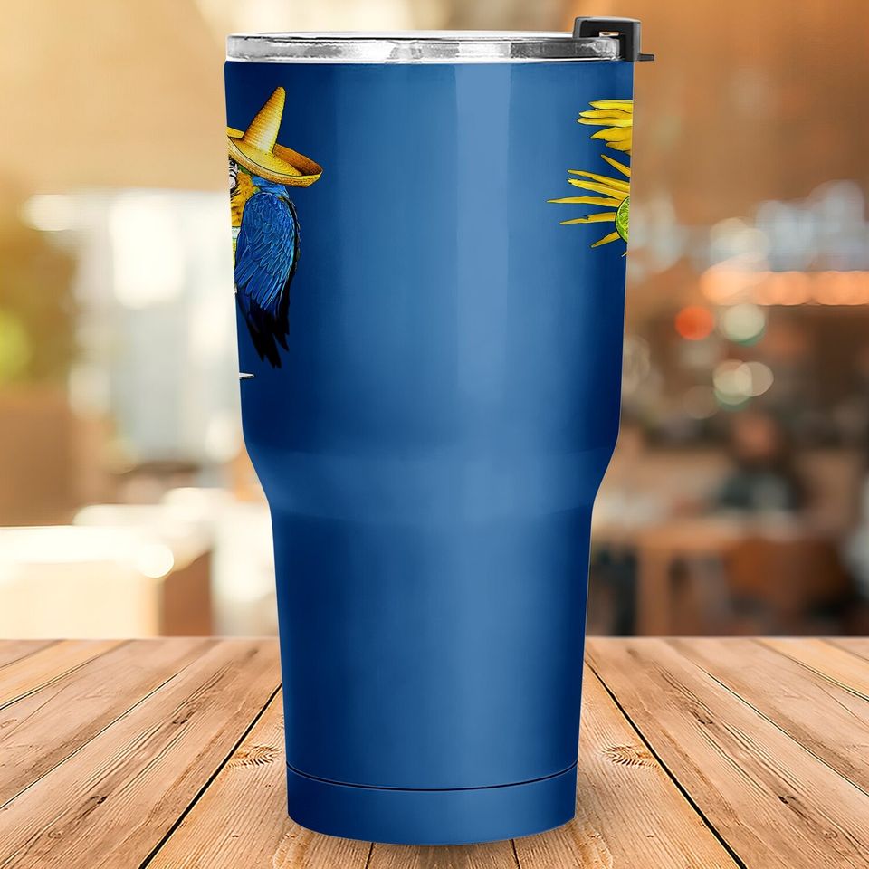 Parrot In Margarita Drinking Glass Tropical Vacation Tumbler 30 Oz