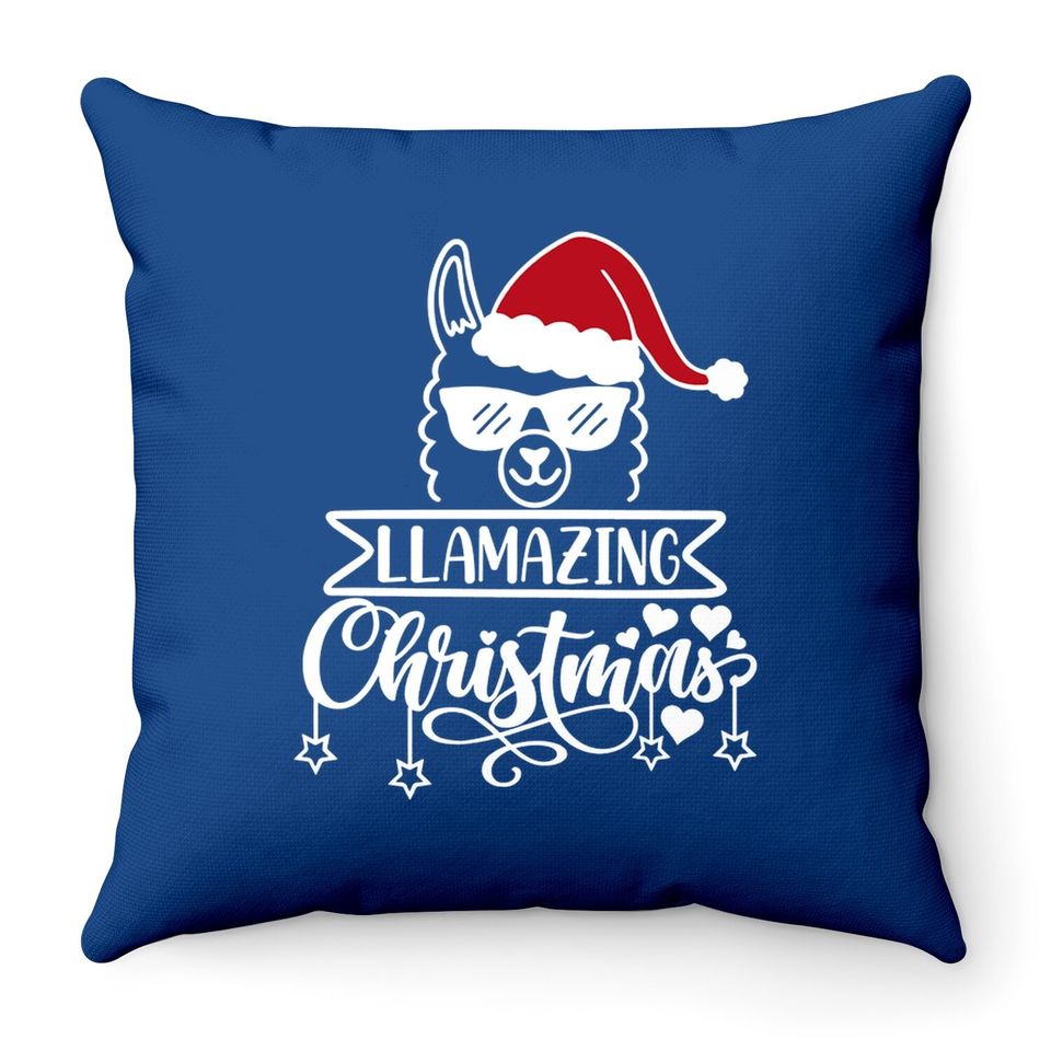 Have A Llamazing Christmas Santa Claus Throw Pillows
