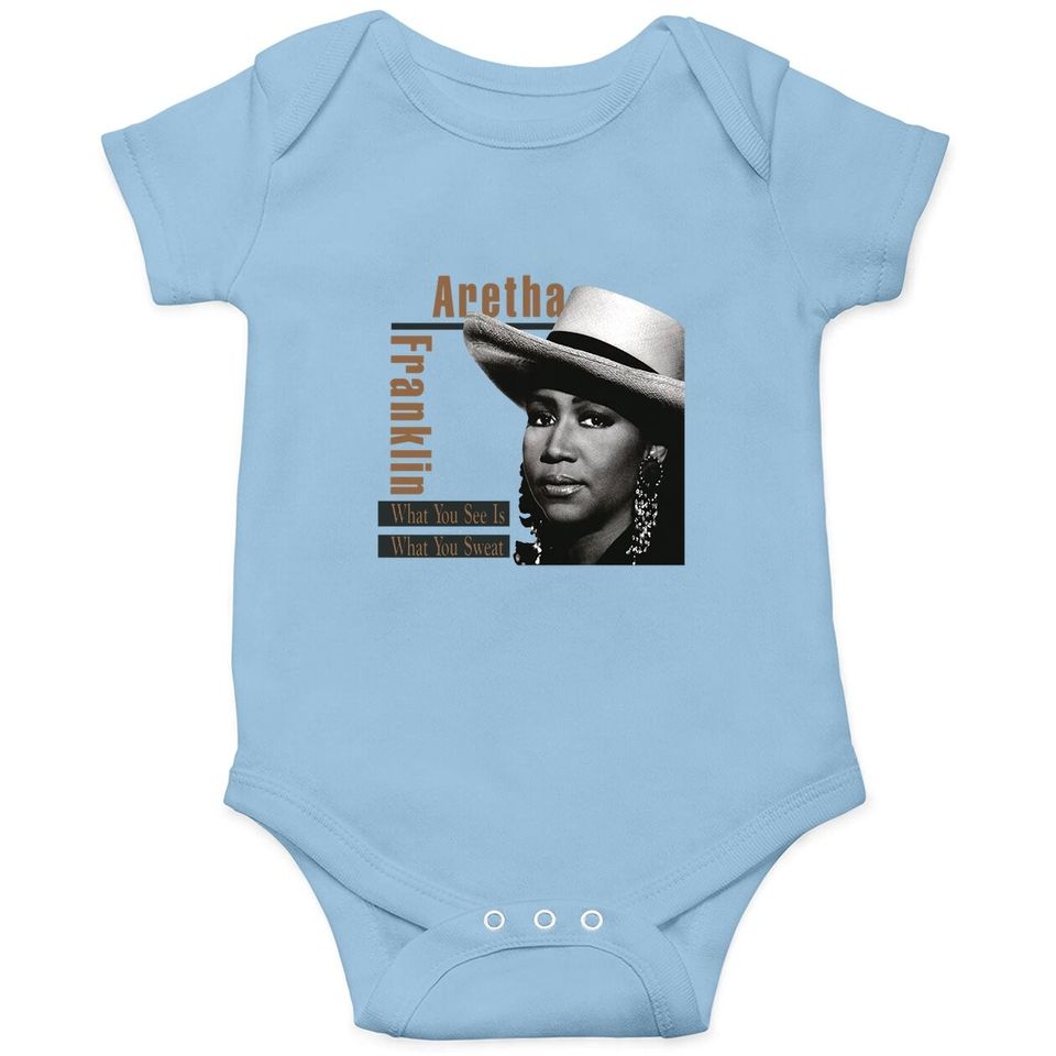Aretha Franklin What You See Is Creative Print Baby Bodysuit Black