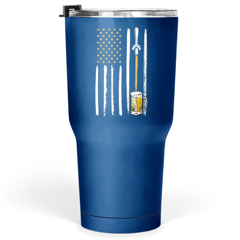 Craft Beer American Flag Usa Brewery Alcohol Lovers Tumbler 30 Oz