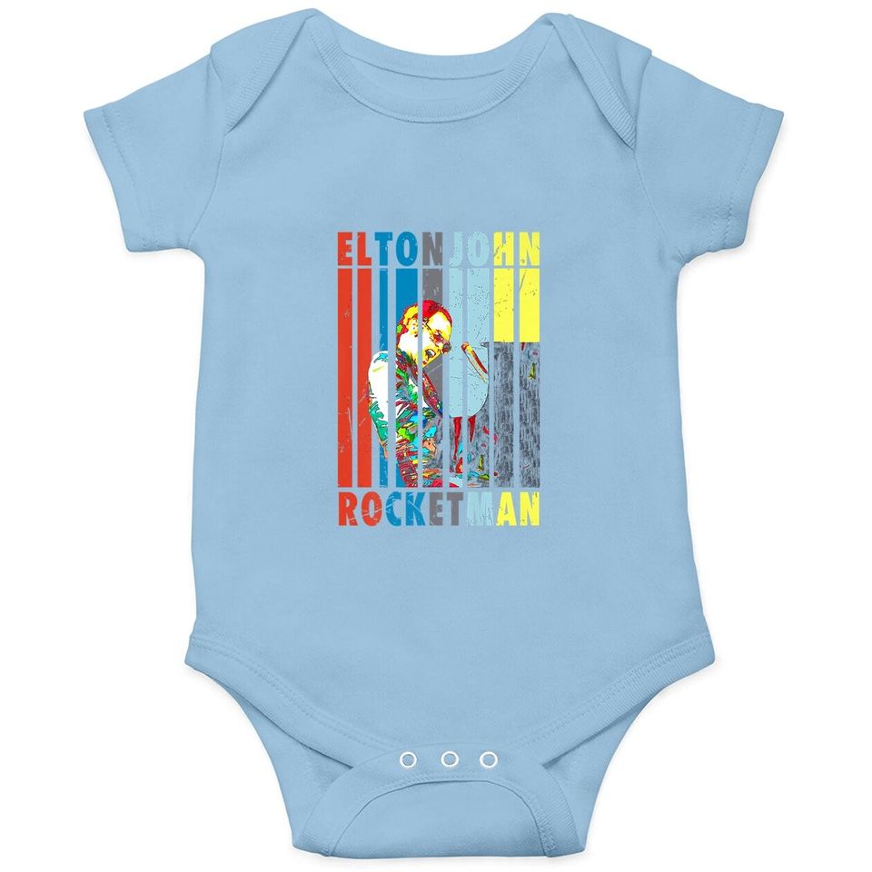 Vintage Elton Art John Country Musician Play Piano Rocketman Premium Baby Bodysuit