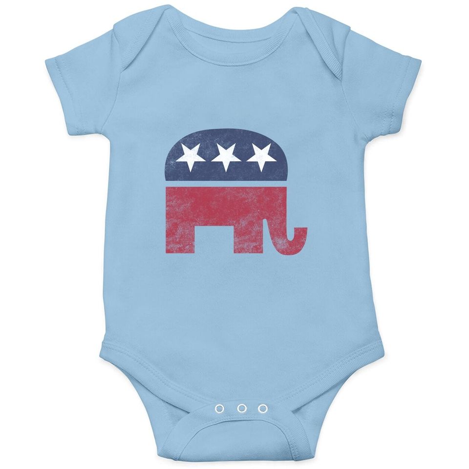 Tee Luv Republican Elephant Onesie - Soft Touch Grey Gop Elephant Onesie
